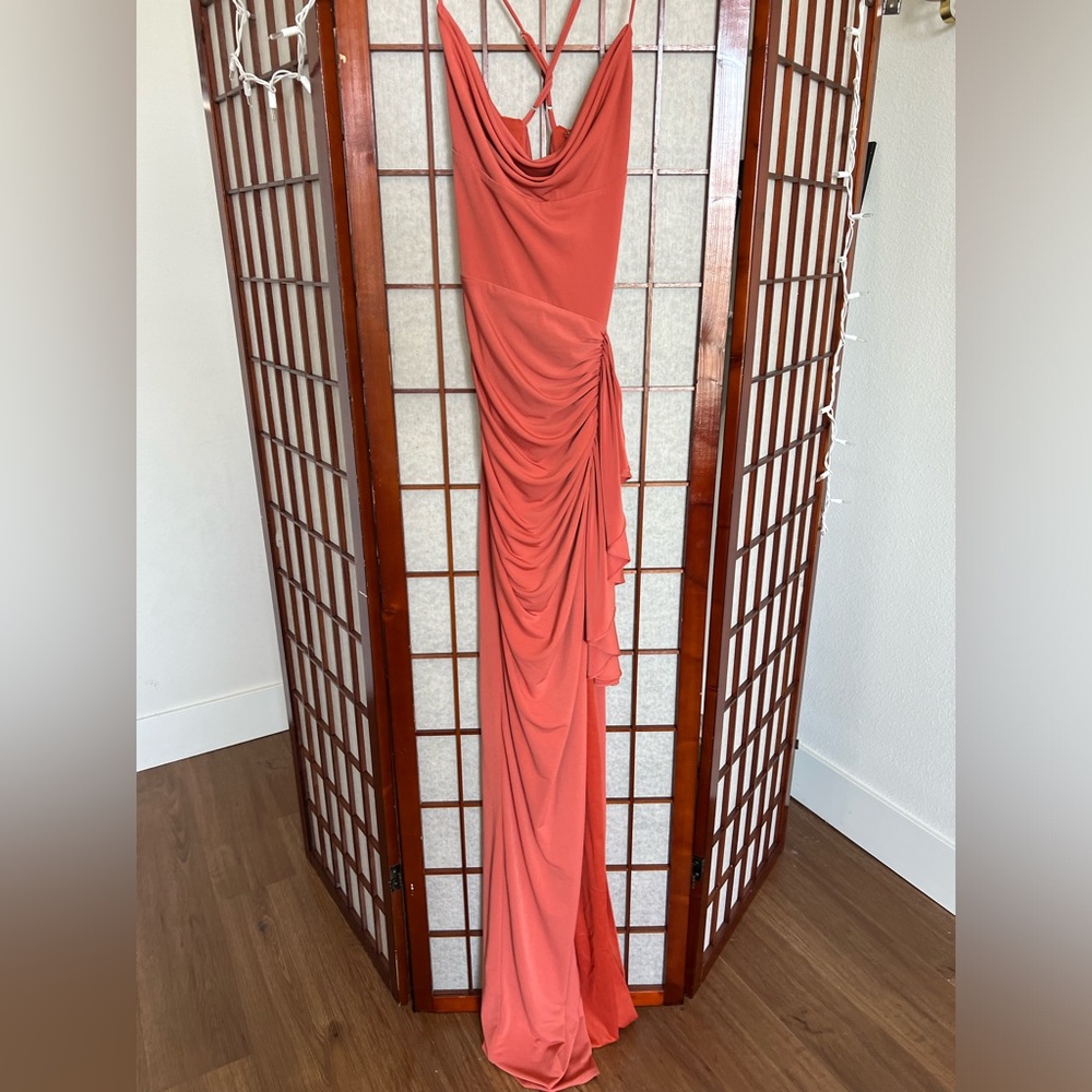 Katie May burnt orange/peach low back dress